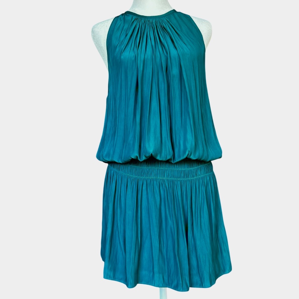 NWT Ramy Brook‎ Paris Sleeveless Teal Blue Dress Sz S